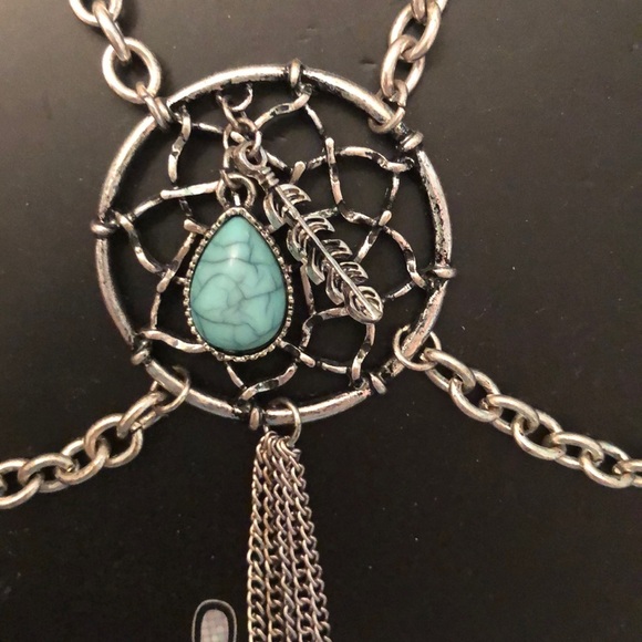 Turquoise and Feather Body Chain - Picture 4 of 4